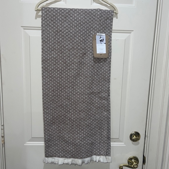 Antonio Salgado Throw Blanket BCI Cotton Blend Herringbone 50x67” Made Portugal - Picture 1 of 8